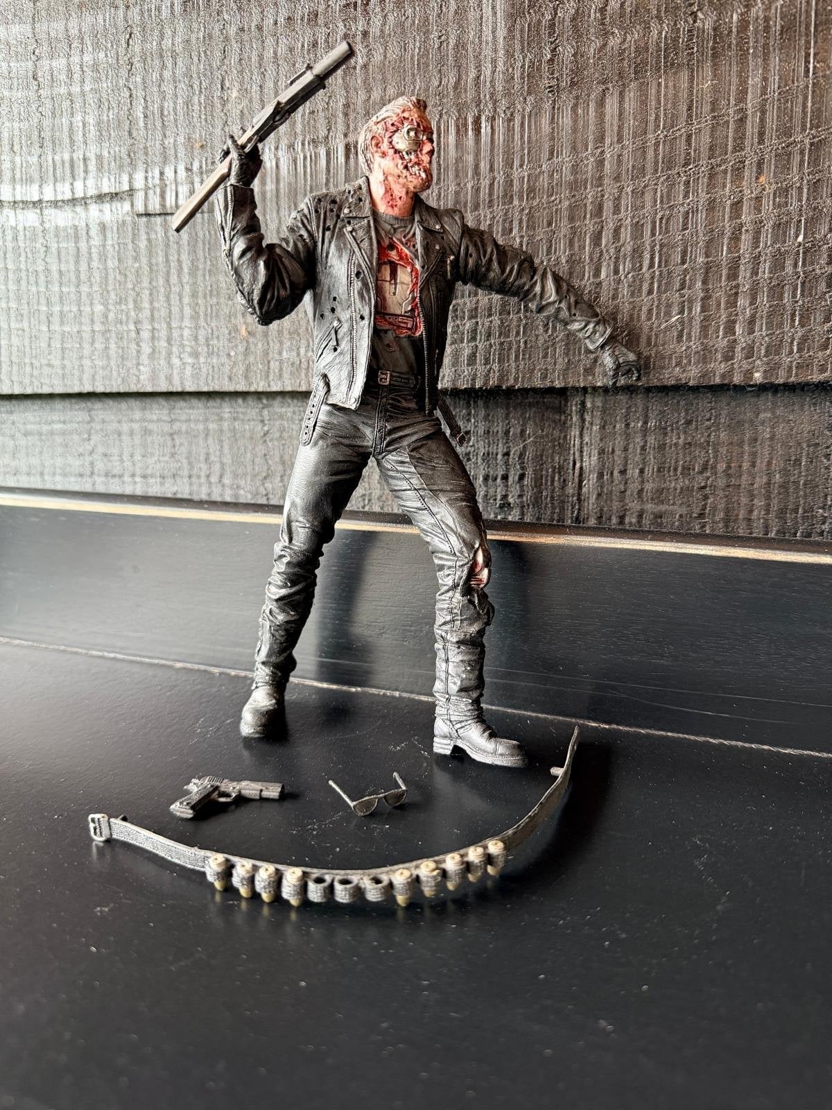 NECA Terminator T-800 Battle Damaged Action Figuur, Ophalen of Verzenden, Zo goed als nieuw