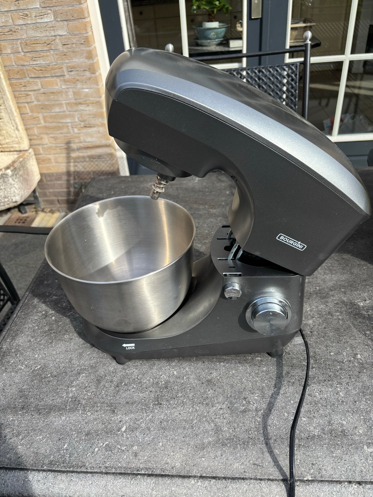Bourgini Keukenmachine met RVS kom en accessoires, 3 tot 4 liter, Ophalen, Gebruikt, 3 snelheden of meer