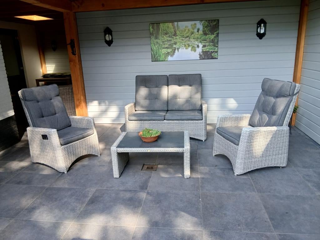 Luxe Wicker Loungeset met 2 Fauteuils en Bank, Tuin en Terras, Ophalen of Verzenden