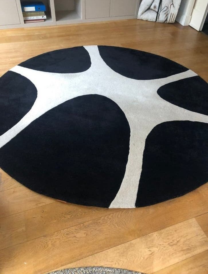 RugVista 'Stones' Wollen Vloerkleed Rond Ø 225 cm, Ophalen, Gebruikt, 100 tot 150 cm, Zwart