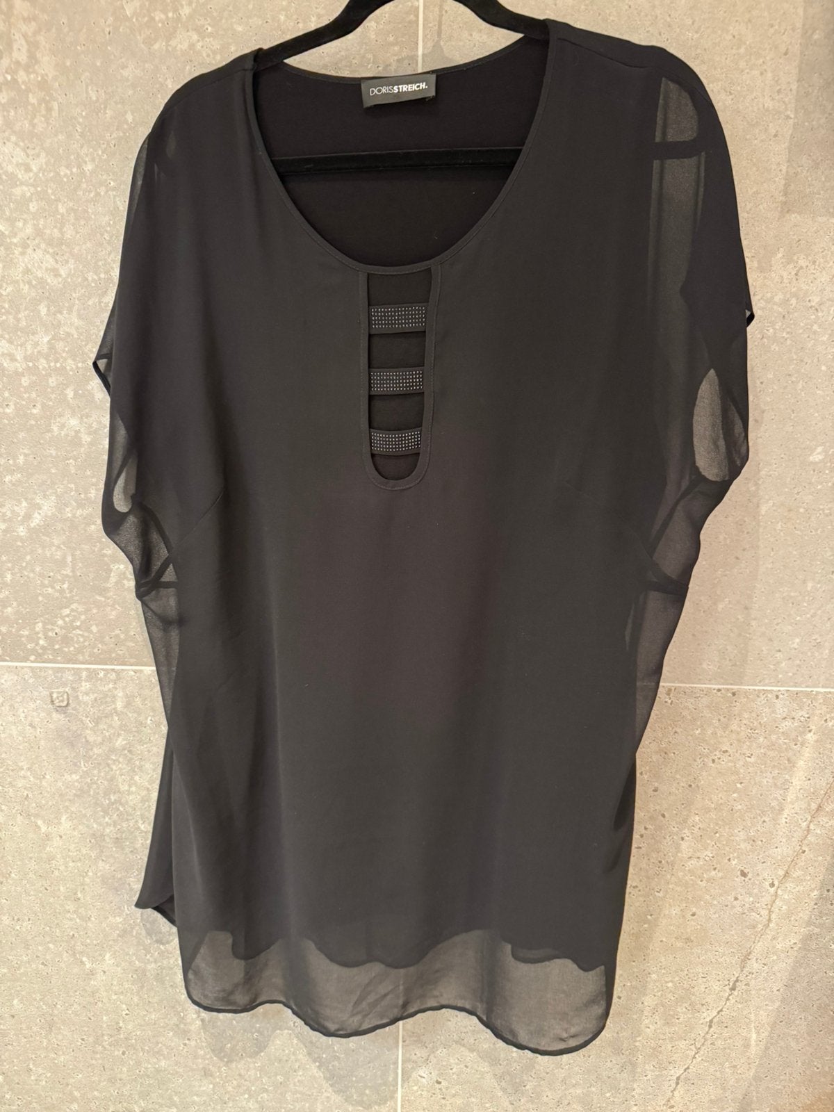 Doris Streich top maat 48, Verzenden, Zo goed als nieuw, Zwart, Shirt of Top