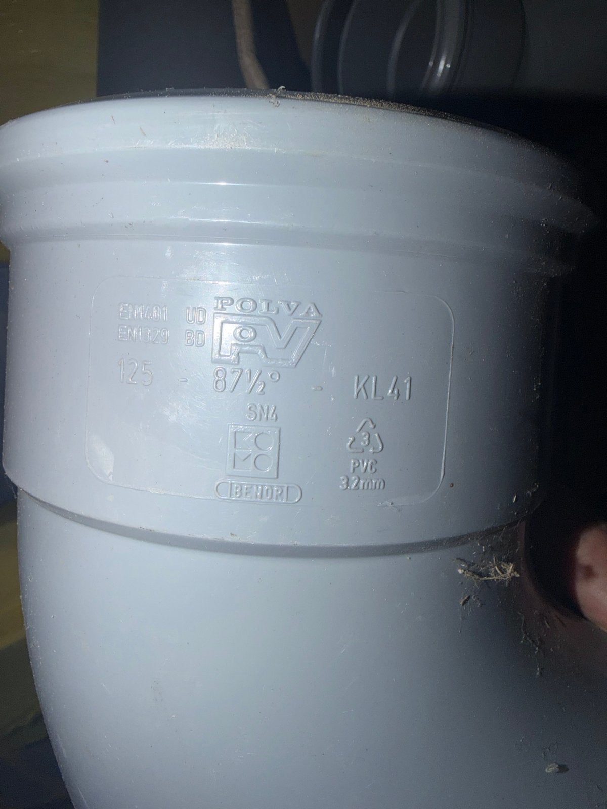 PVC afvoerbocht 125mm 87.5 graden - Polva KL41, Ophalen, Bochten, Pvc, Nieuw