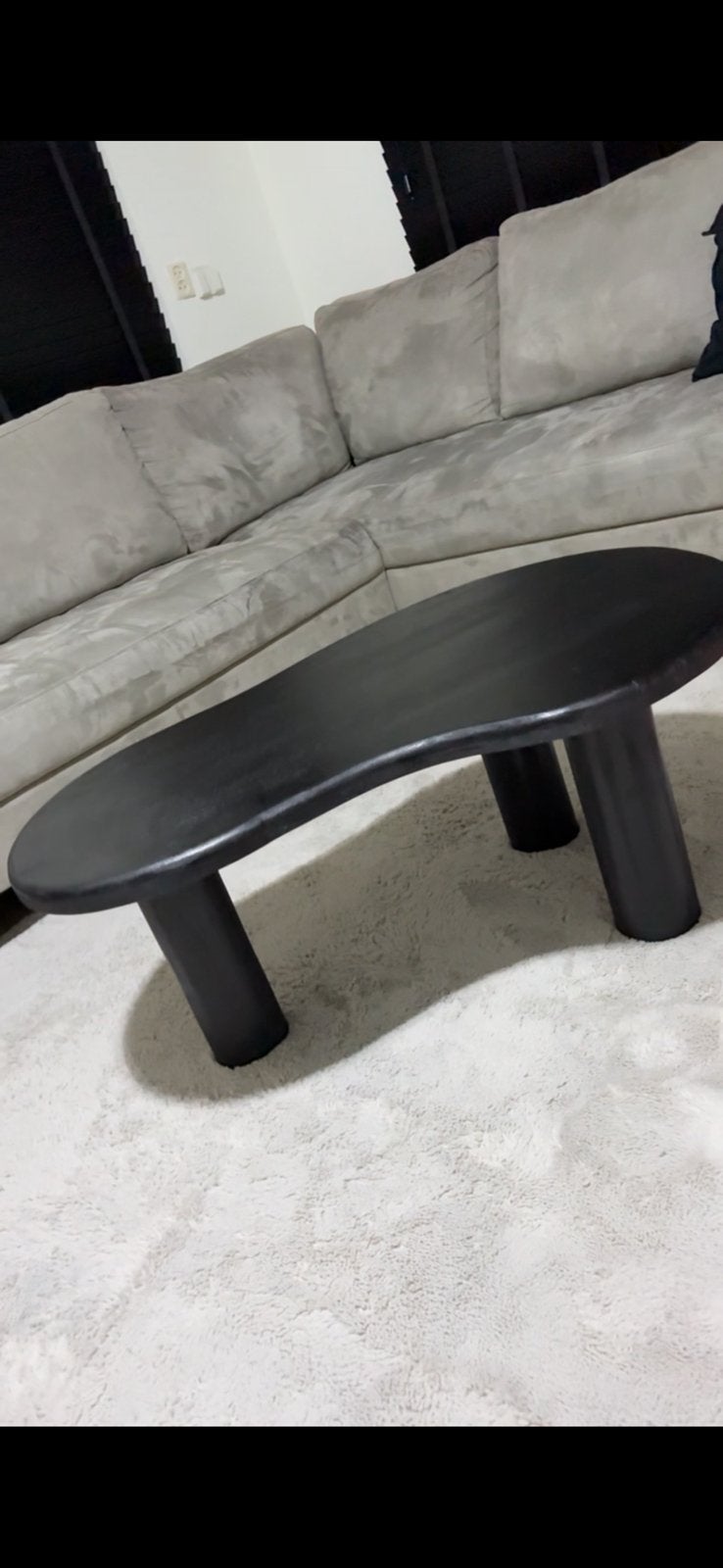Salontafel zwart, Huis en Inrichting, Tafels | Salontafels, Ophalen, Zo goed als nieuw, Ovaal, 50 tot 100 cm
