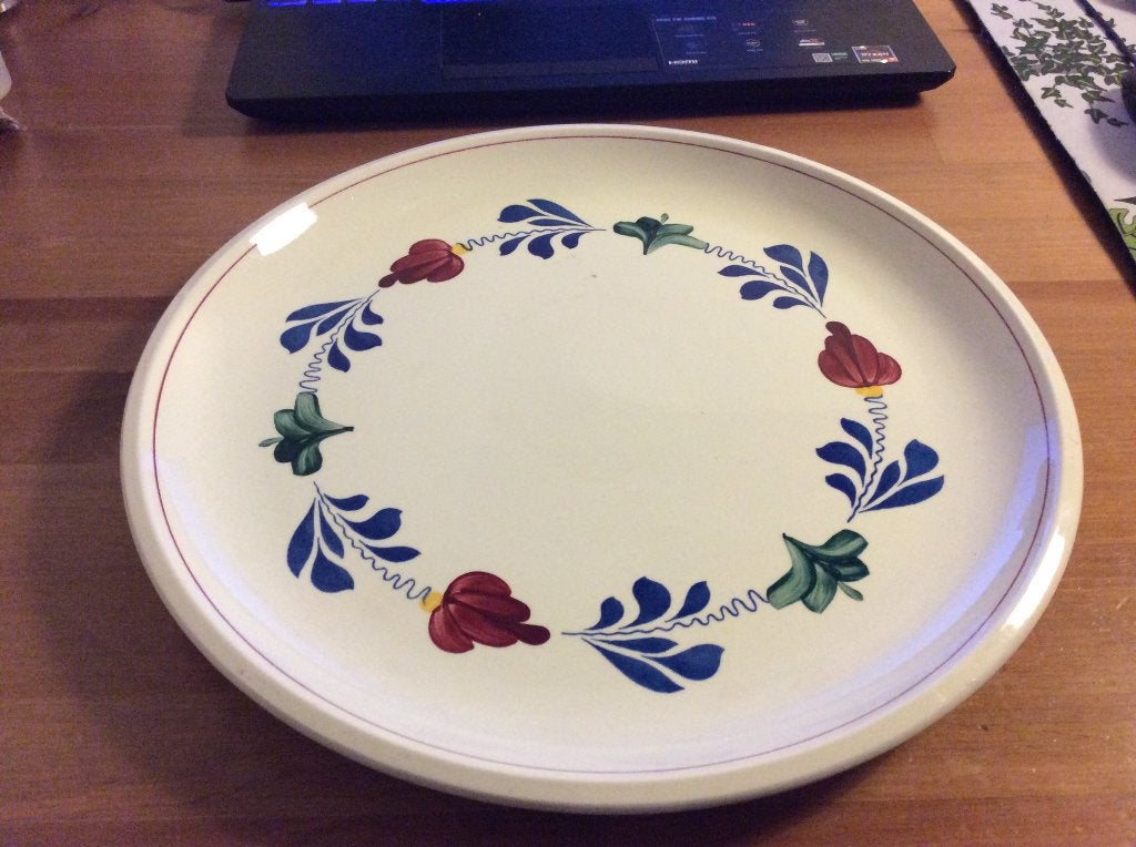 Boerenbont Boch gebaksbord 32 cm doorsnede., Huis en Inrichting, Keuken | Servies, Gebruikt, Landelijk/Boerenbont, Ophalen of Verzenden