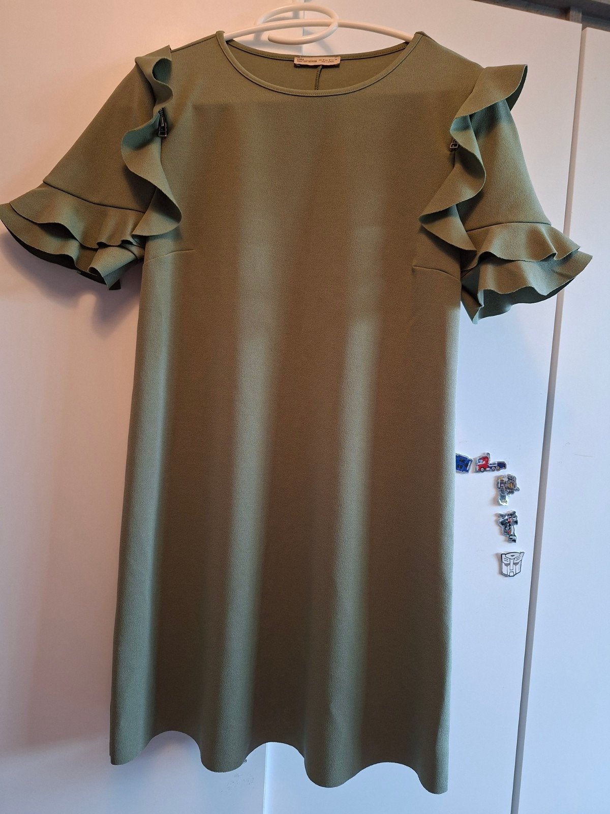 Zara jurk met ruches - Maat M, Maat 38/40 (M), Zara, Ophalen of Verzenden, Zo goed als nieuw