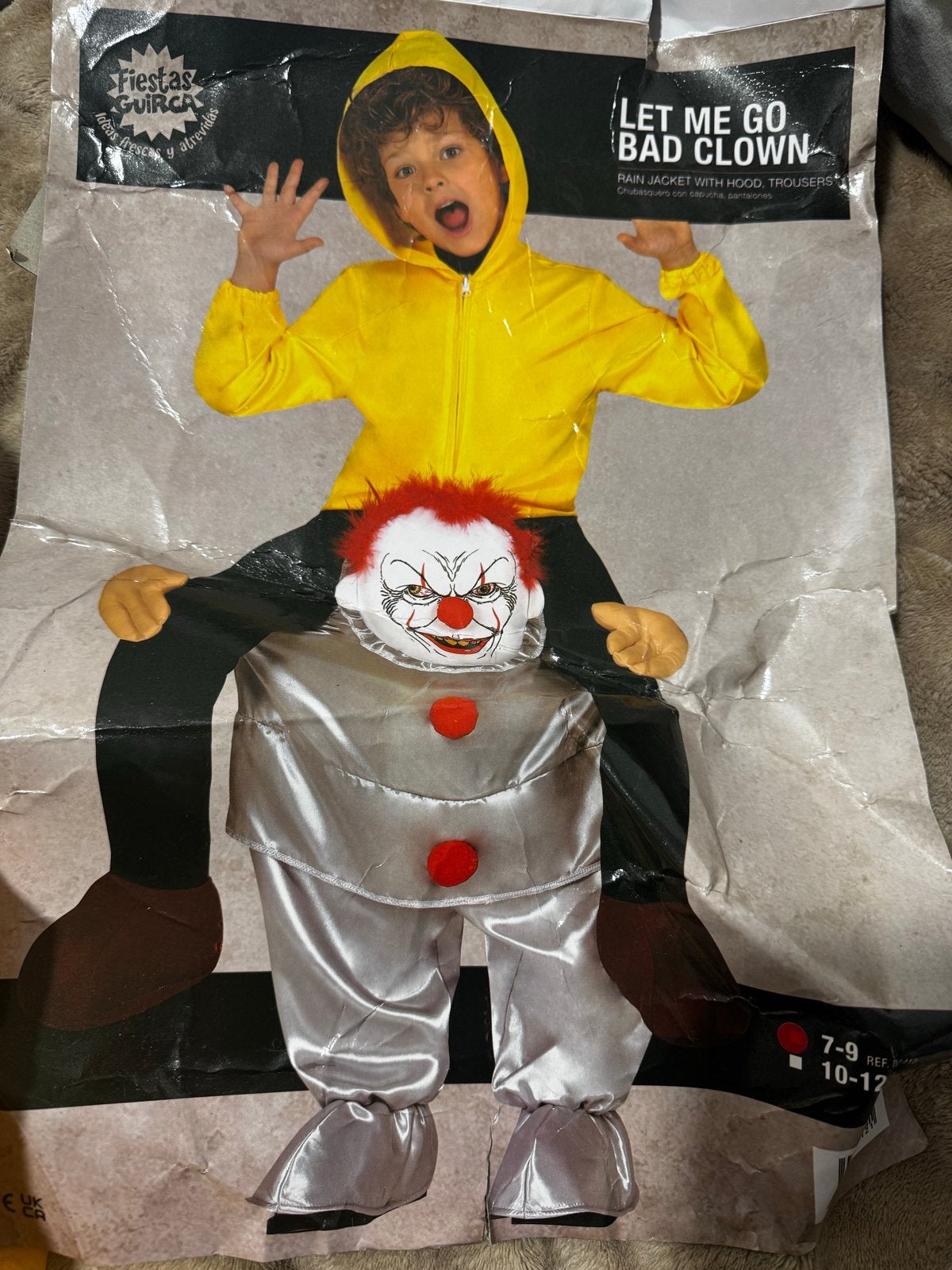 Kinder Halloween kostuum – enge clown - Maat 7-9 jaar, Ophalen of Verzenden, Gebruikt, 122 t/m 128, Jongen of Meisje