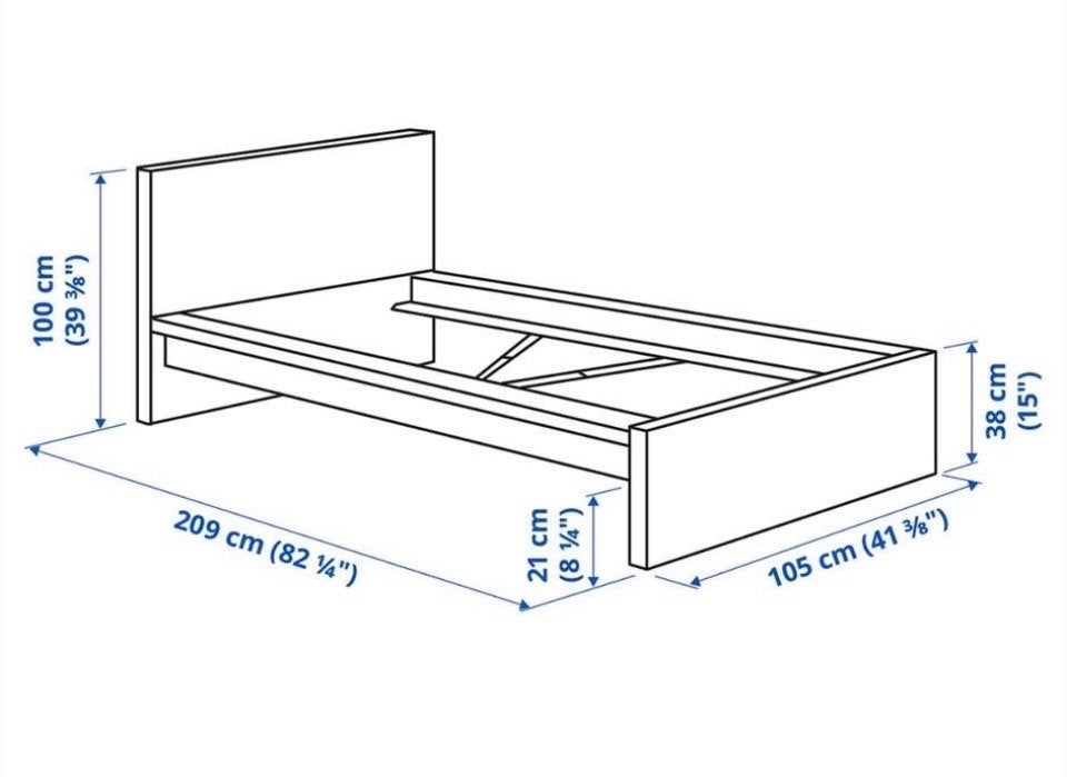 IKEA MALM bedframe met Sultan matras - 90x200 cm, Huis en Inrichting, Ophalen, Gebruikt, 90 cm, Eenpersoons