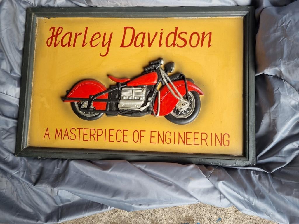 Houten  wand bord harley Davidson, Ophalen of Verzenden