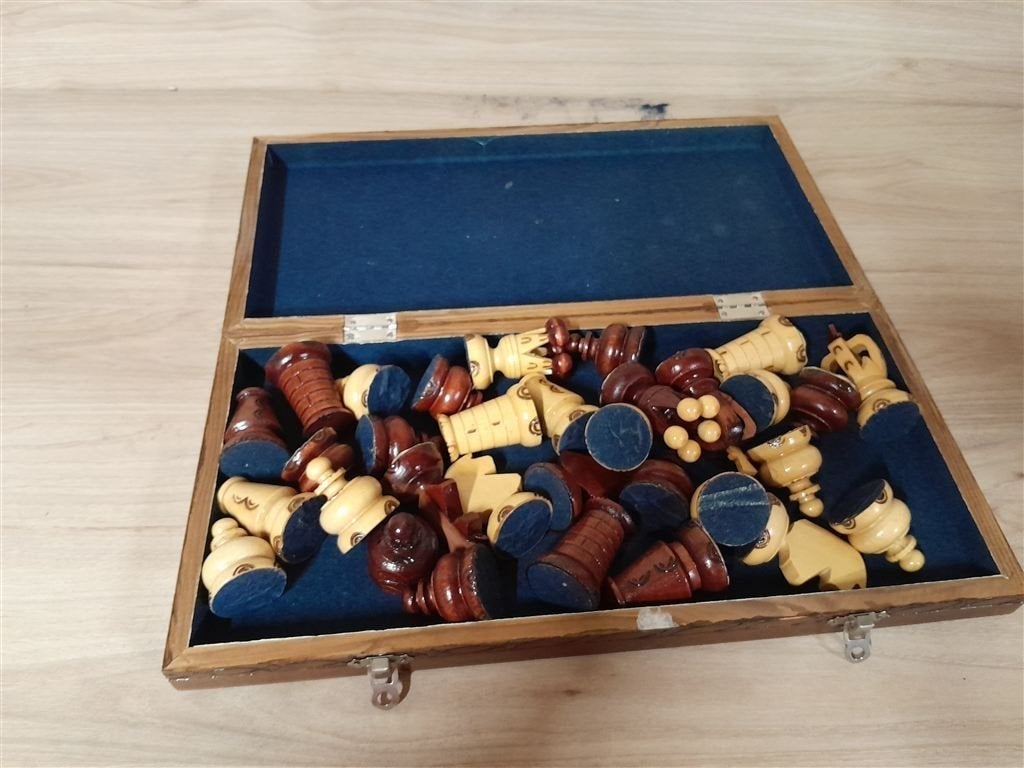 Schaak set hout - s3038, Verzenden, Zo goed als nieuw