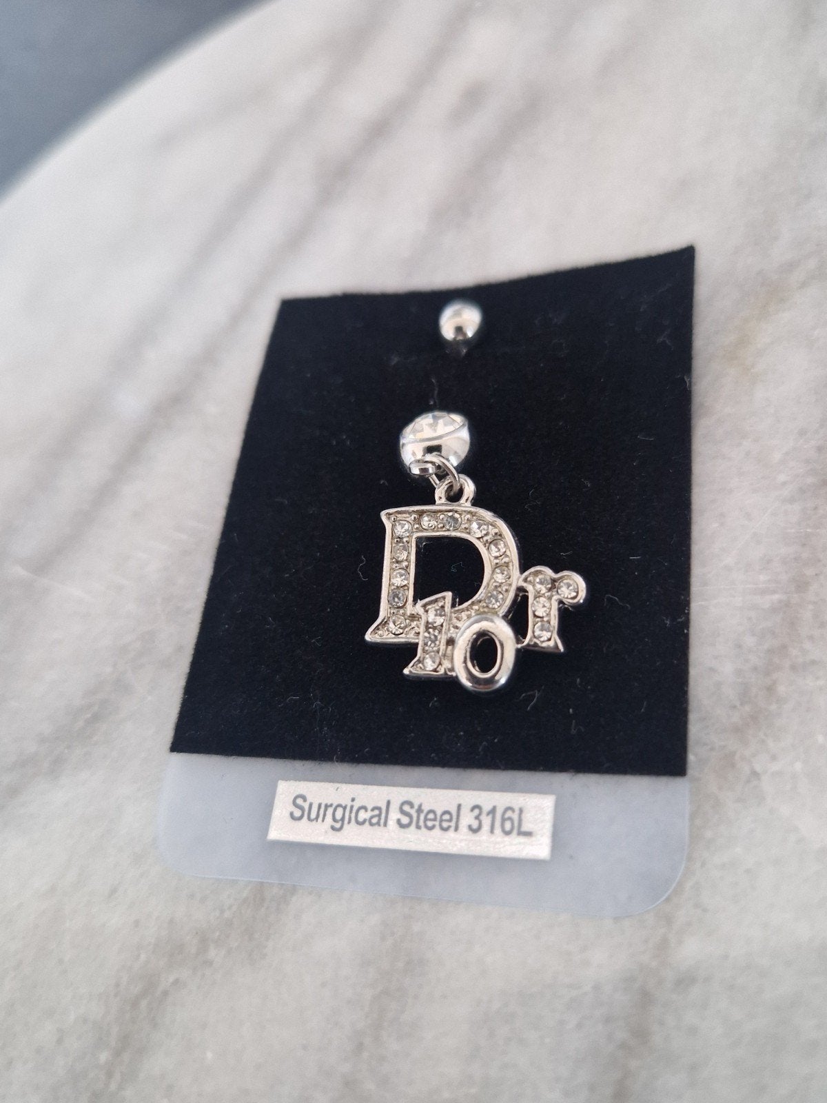 Dior Piercing van Chirurgisch Staal met Strass, Navelpiercing, Staal, Nieuw, Ophalen of Verzenden