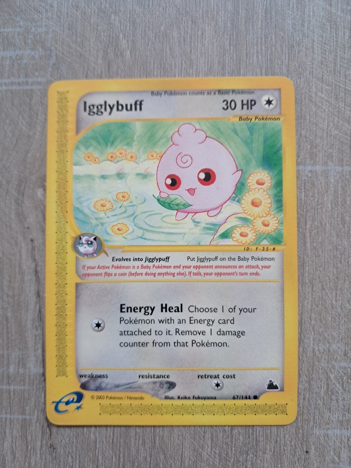 Pokémon Igglybuff – Skyridge – Zeer goede staat, Ophalen of Verzenden, Zo goed als nieuw, Losse kaart