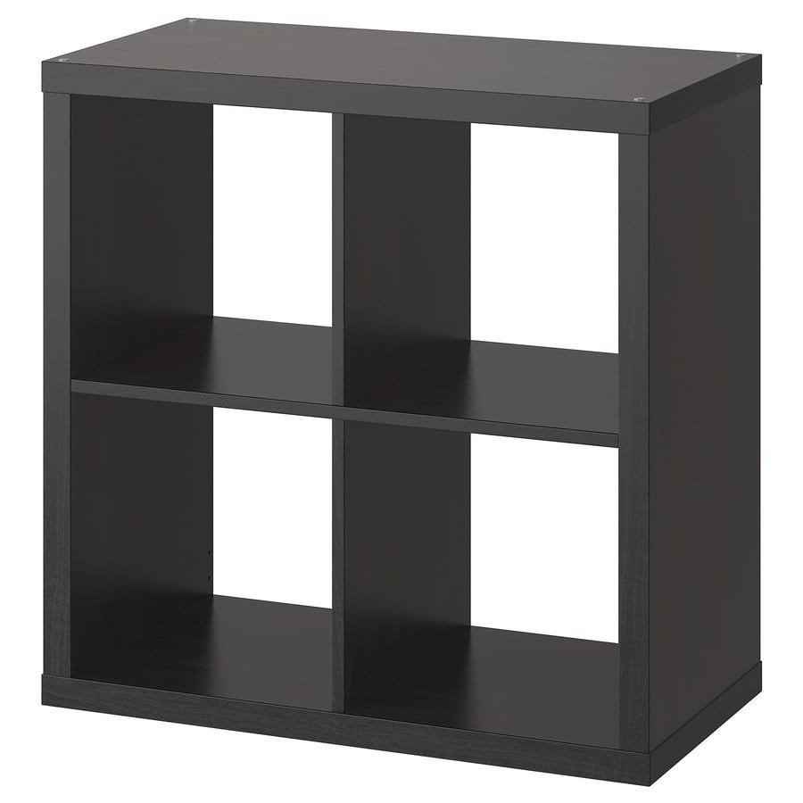 Kallax Zwart 4 vakkenkast, Met plank(en), Zo goed als nieuw, Modern, minimalistisch, 25 tot 50 cm