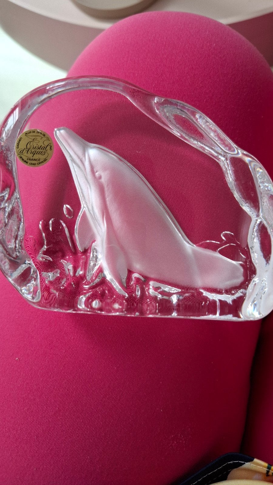 Cristal d'Arques Glazen Dolfijn Beeldje 11/9 cm, Ophalen of Verzenden