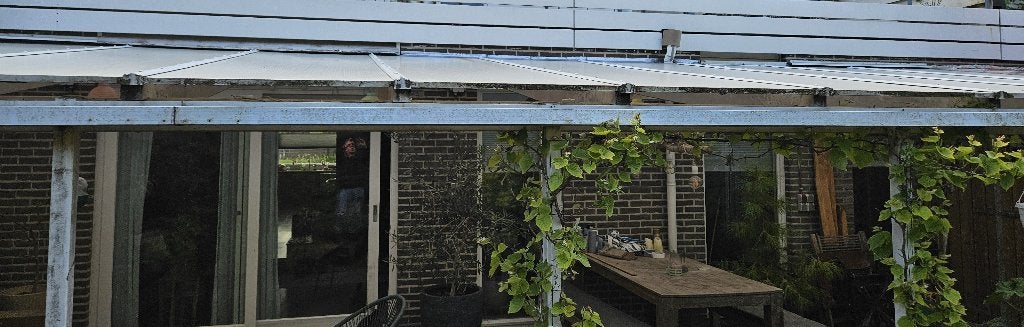 Houten overkapping, polycarbonaat dak (ongeveer 3,4 x 8,5 m), Ophalen, Gebruikt, Overige typen