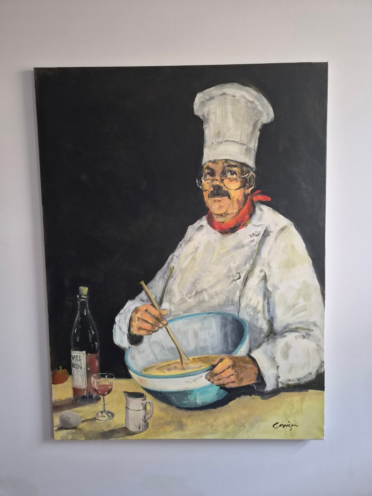 The Chef  (Cavan Corrigan, 1942-2022), Antiek en Kunst, Kunst | Schilderijen | Klassiek, Ophalen