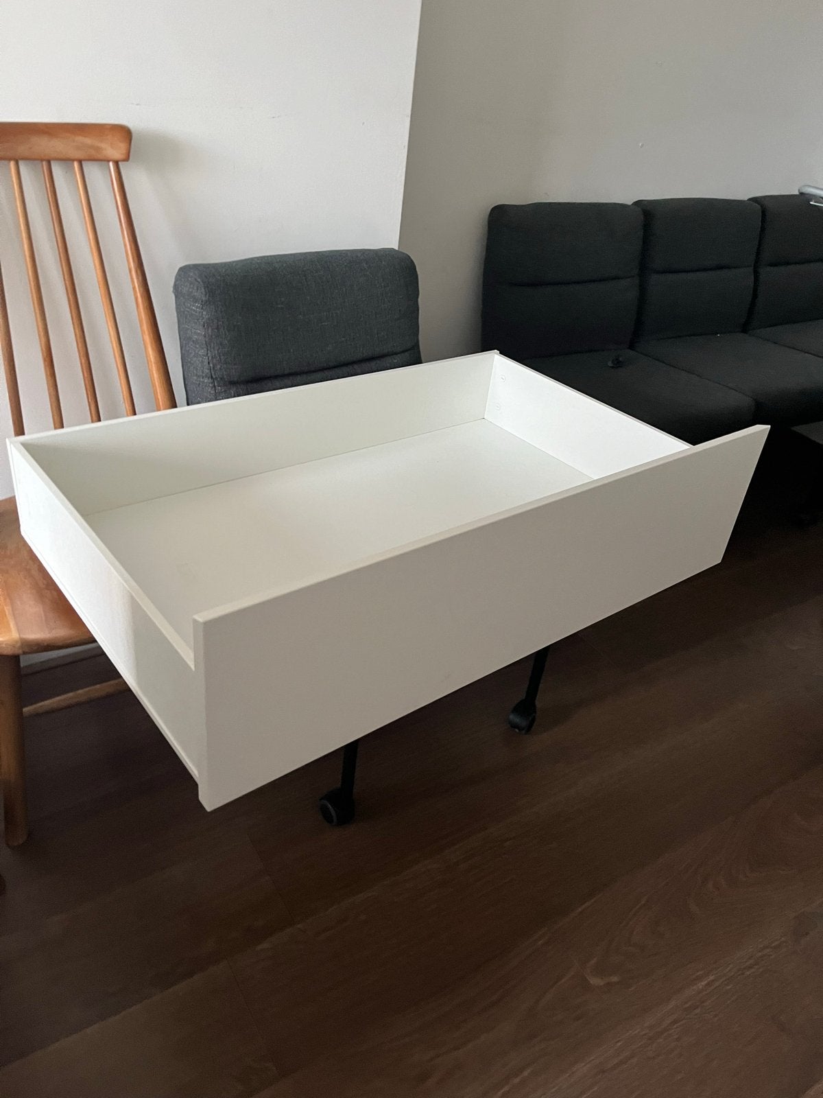 IKEA MALM bed (180x200) met matras en opberglades, Ophalen, Gebruikt, Wit, Tweepersoons