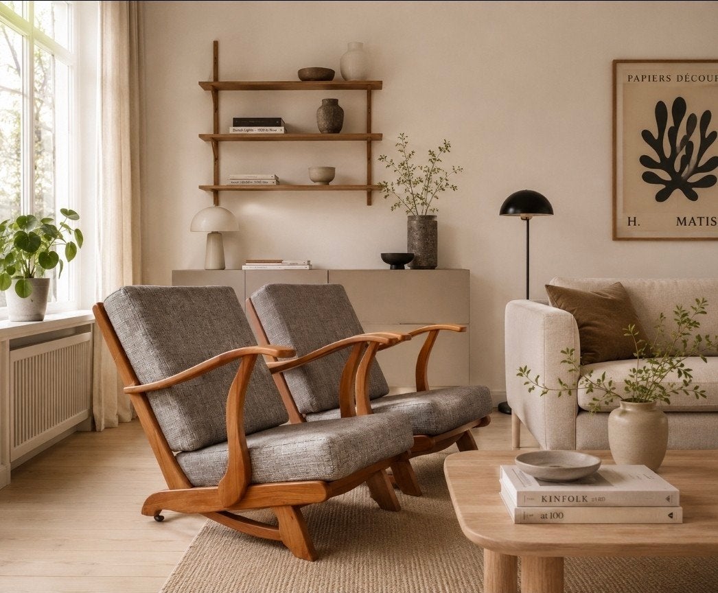 Vintage Dutch design, de Ster fauteuils, nieuwe stoffering, Huis en Inrichting, Ophalen of Verzenden, Zo goed als nieuw, Retro vintage design