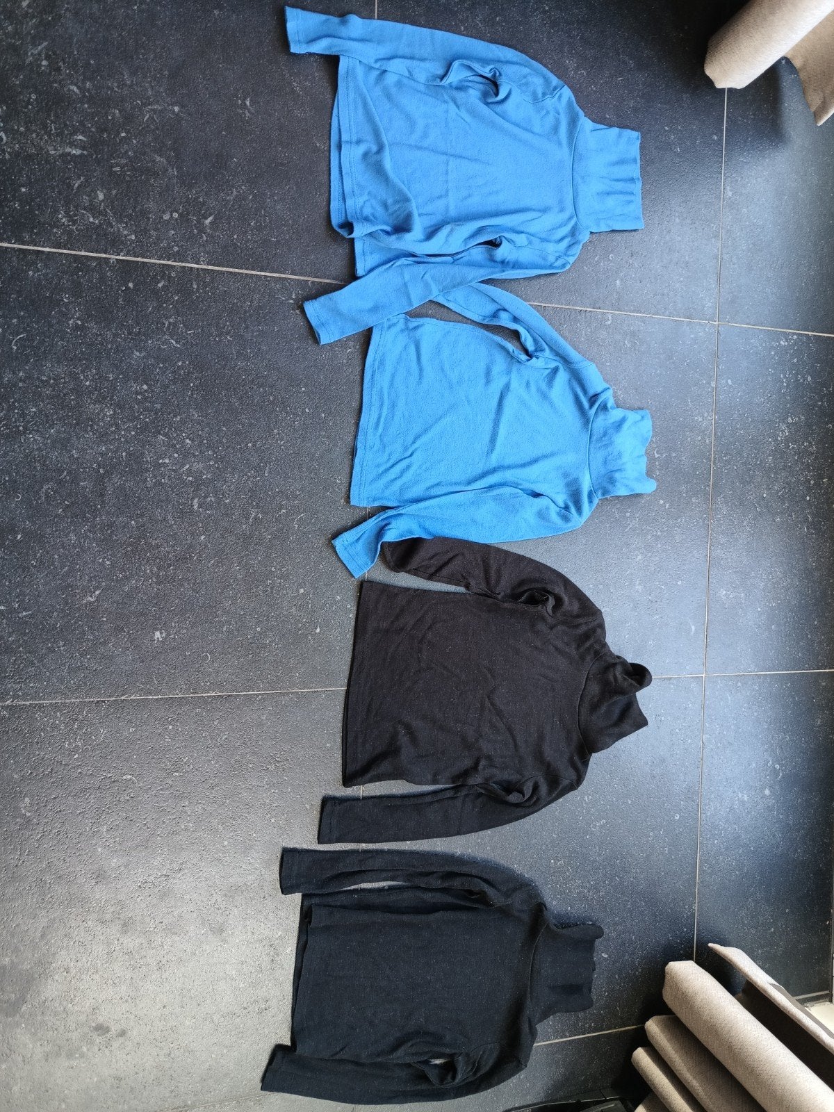 4 Ski pullies maat 116 - Blauw en Zwart, Kinderen en Baby's, Gebruikt, Jongen of Meisje, Ophalen of Verzenden, Shirt of Longsleeve