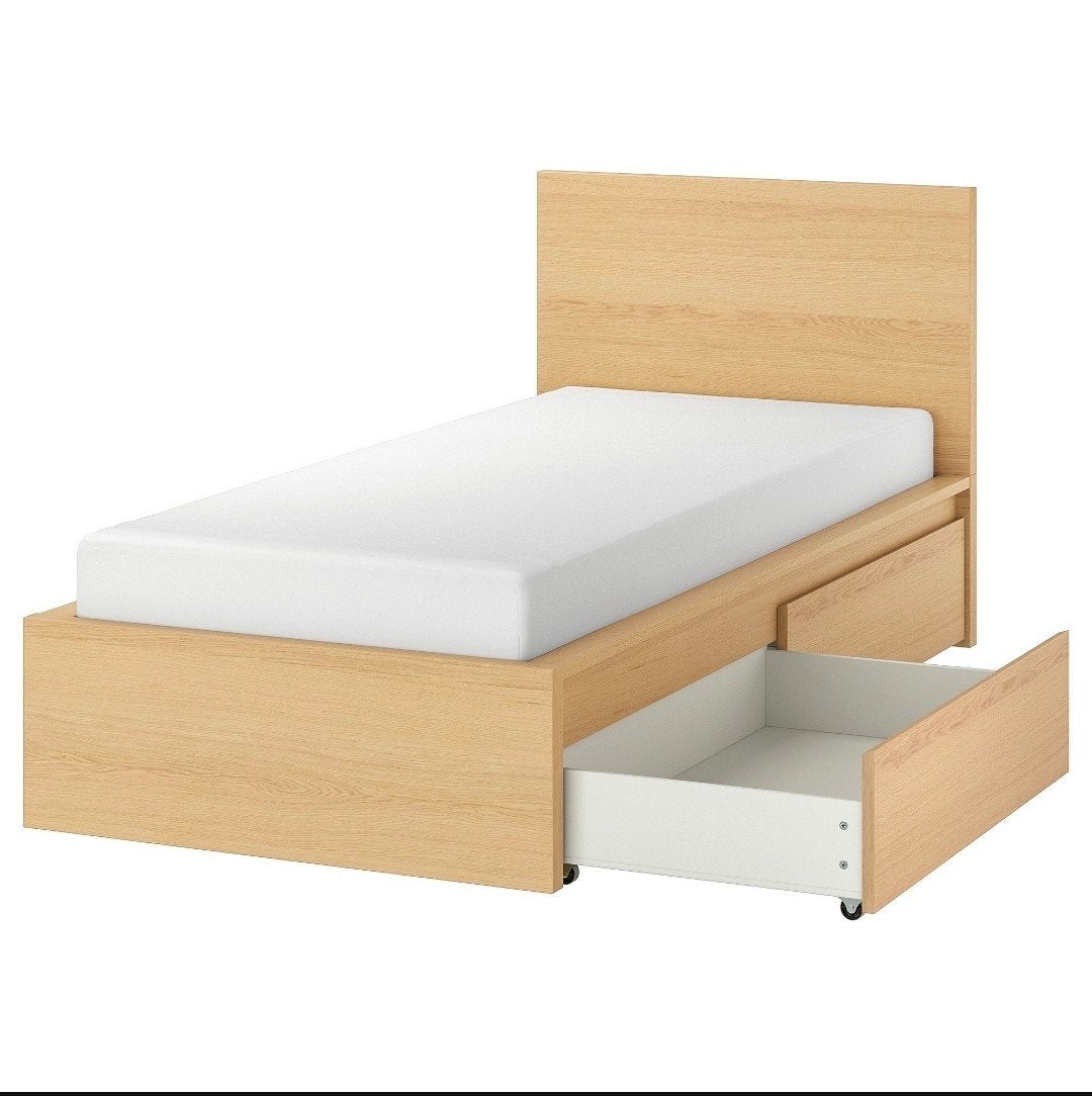 1 persoonsbed met 2 opberglades, Ophalen, Overige materialen, Gebruikt, 90 cm