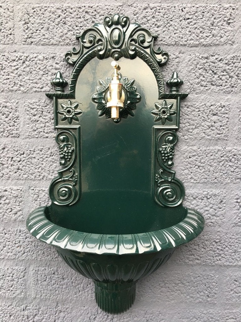 Prachtige wandfontein - gietijzerlook-alu-groen-60 cm, Fontein, Gietijzer, ., Ophalen of Verzenden