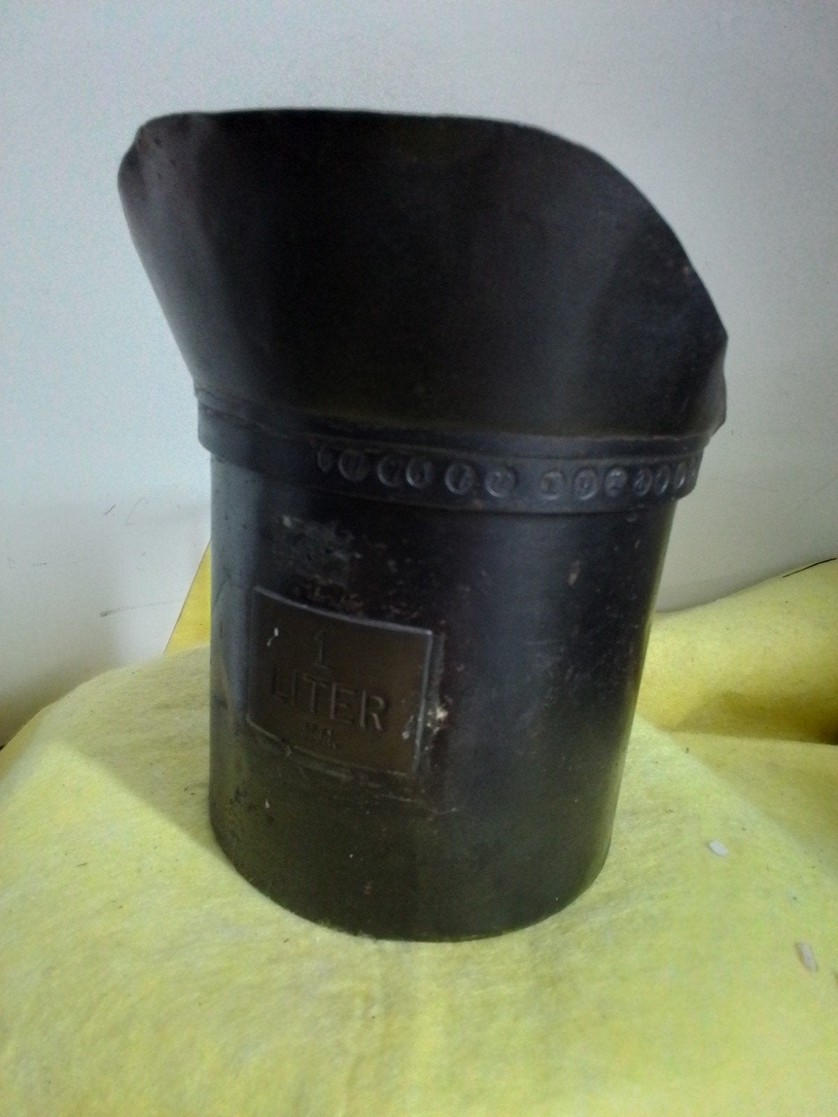 15705) mooie antieke maatbeker  1 liter  H.G, Antiek en Kunst, Antiek | Tin, Ophalen of Verzenden
