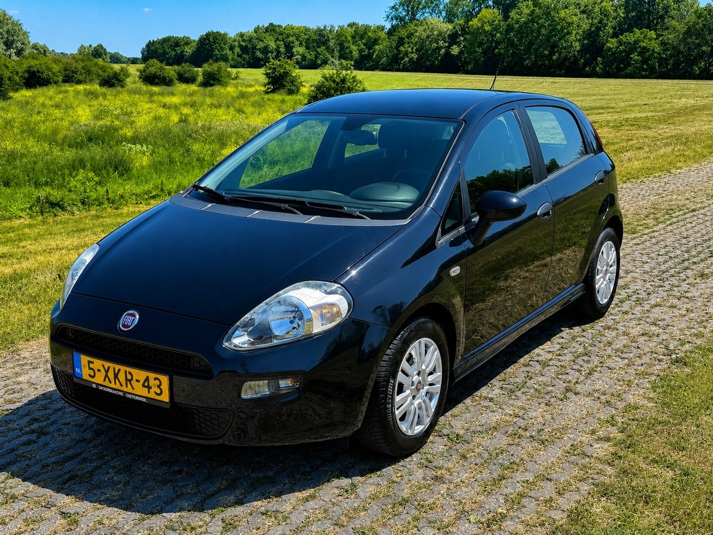 Fiat Punto Evo 0.9 Twinair 74KW 5DR 2014 Blauw, Auto's, Voorwielaandrijving, Stof, Euro 6, 100 pk