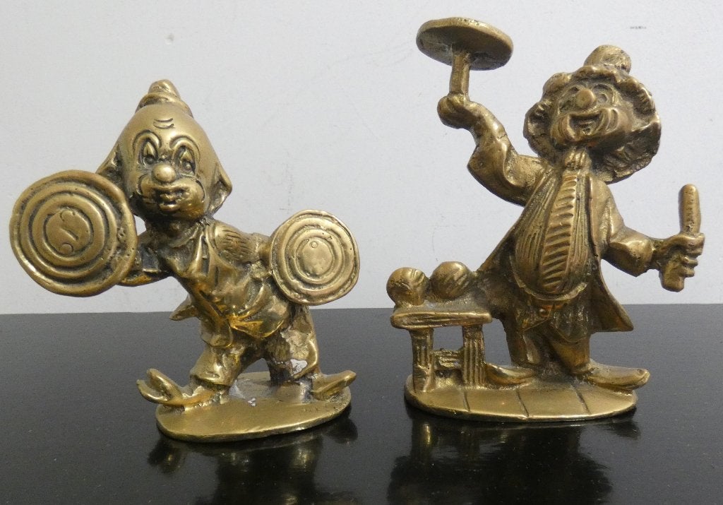 2x brons clowntje [1258], Verzamelen, Beelden en Beeldjes, Ophalen