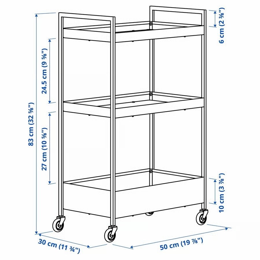 Nissafors roltafel, Ophalen, 75 cm of meer, Zo goed als nieuw, Metaal
