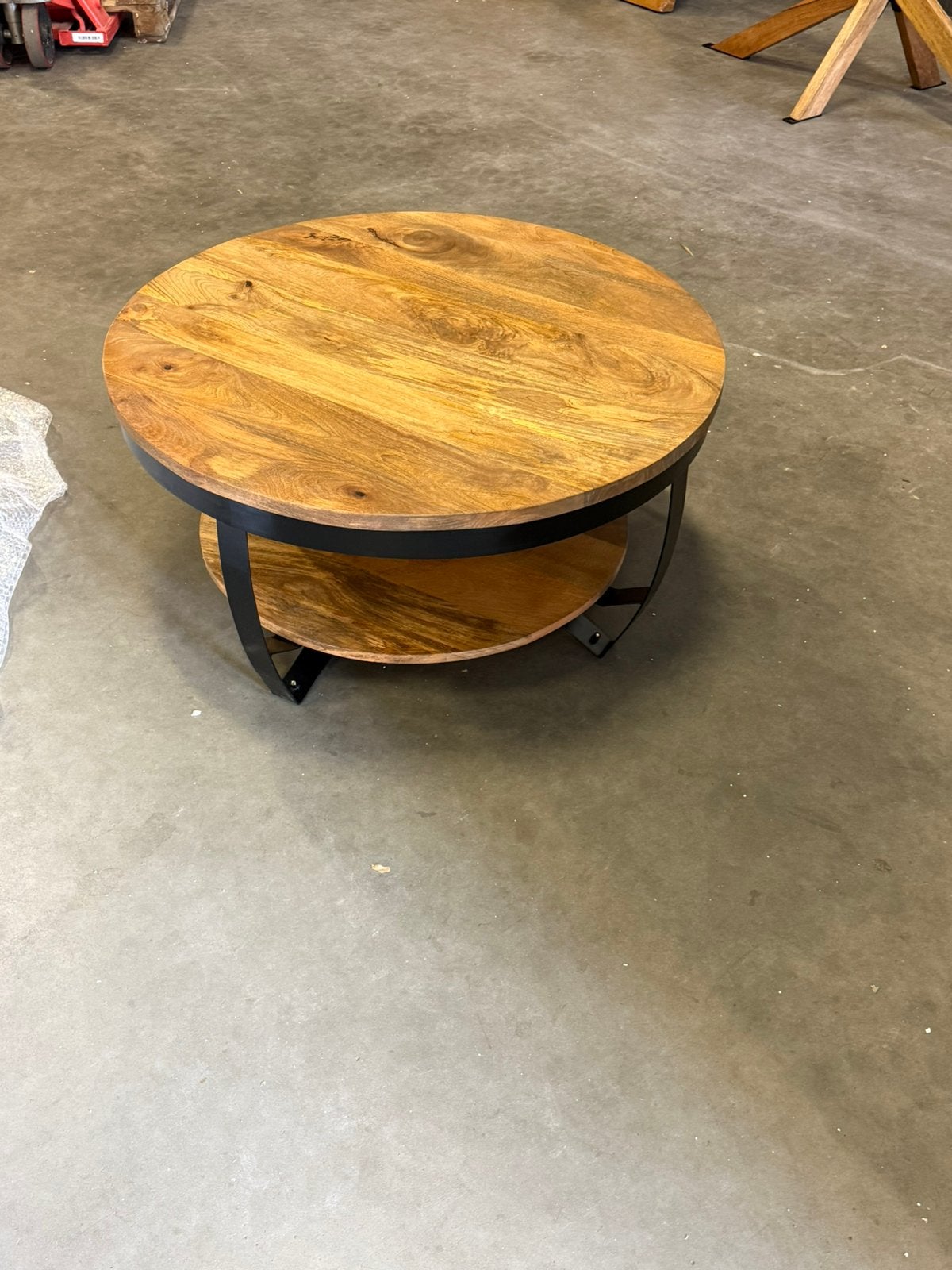 Nieuwe mango houten salon tafel 90 cm doorsnee, Ophalen, Nieuw, Rond, 50 tot 100 cm
