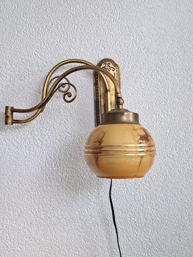 Art niveau  Jugendstil wandlamp  opaline glas, Ophalen of Verzenden, Zo goed als nieuw