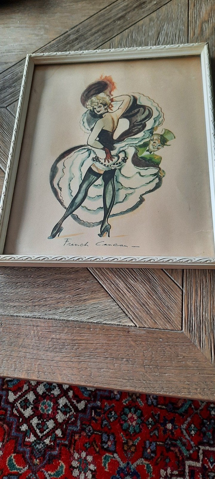 Tekening van French CanCan vintage, Antiek en Kunst, Ophalen of Verzenden
