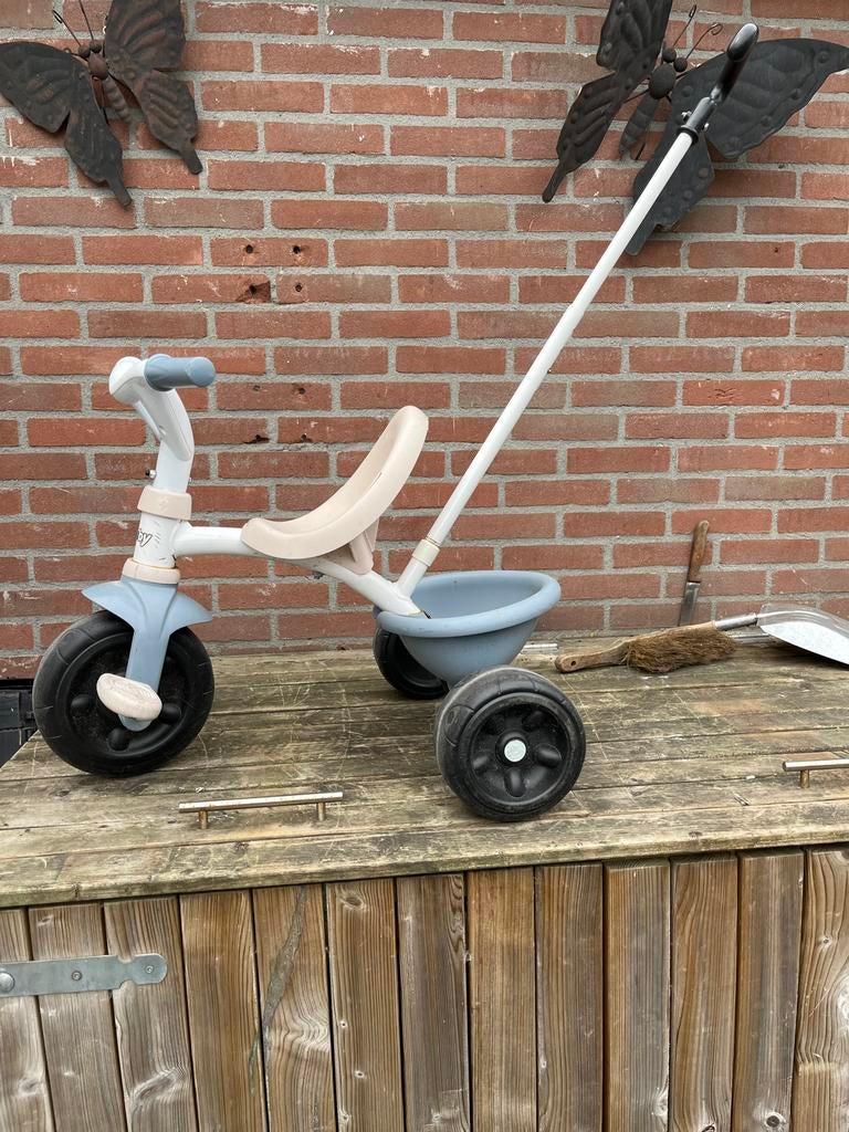 Smoby driewieler met duwstang, Ophalen, Gebruikt, Velgrem, Duwstang