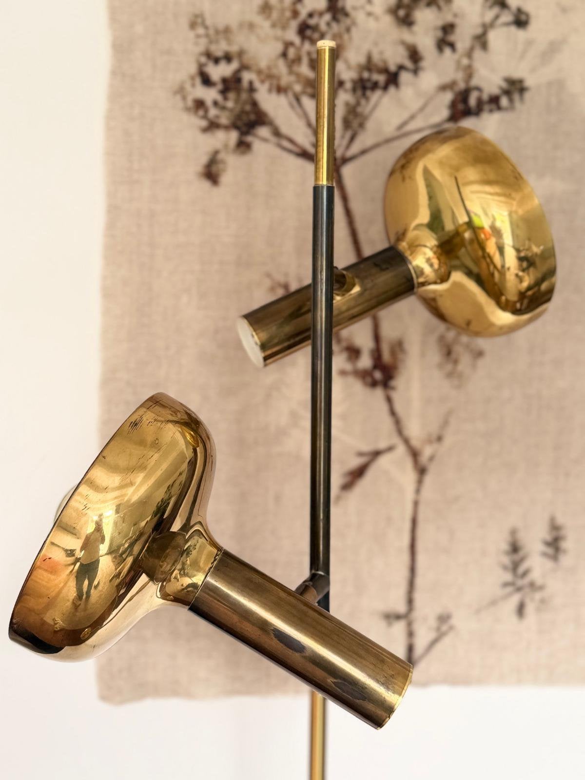 Messing vintage design vloerlamp / stalamp, Antiek en Kunst, Antiek | Lampen, Ophalen of Verzenden