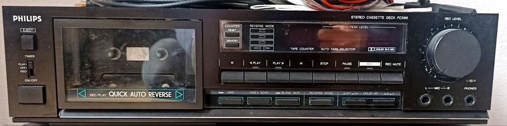 Philips FC566 Stereo Cassettedeck met Auto Reverse, Ophalen of Verzenden, Enkel, Philips, Auto-reverse