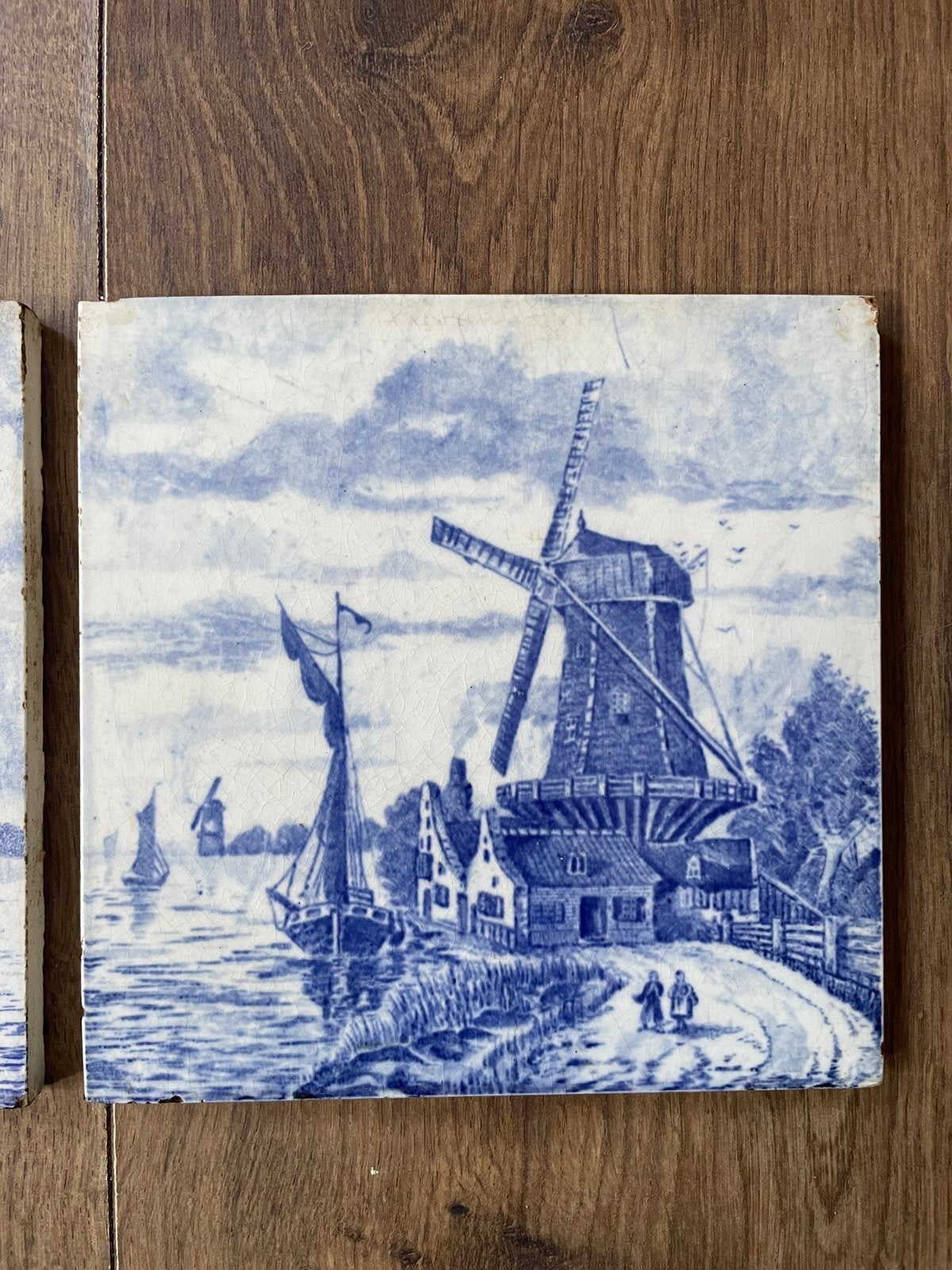 2 oude orginele tegeltjes, Ophalen of Verzenden