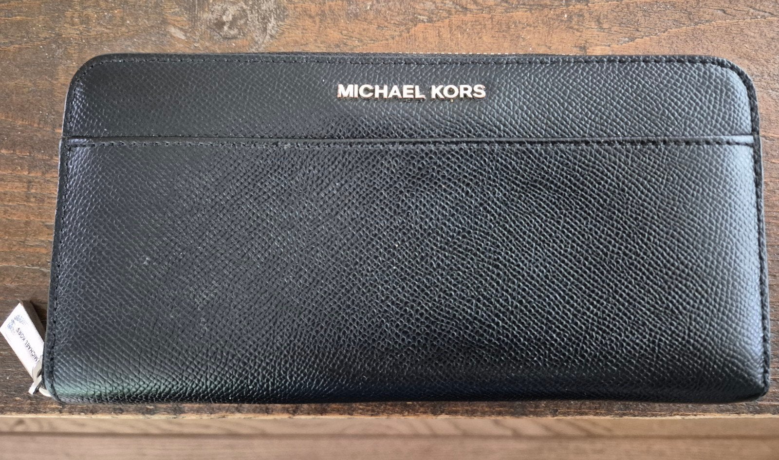 Michael Kors Zwarte Portemonnee met Rits, Ophalen of Verzenden, Zo goed als nieuw, Zwart