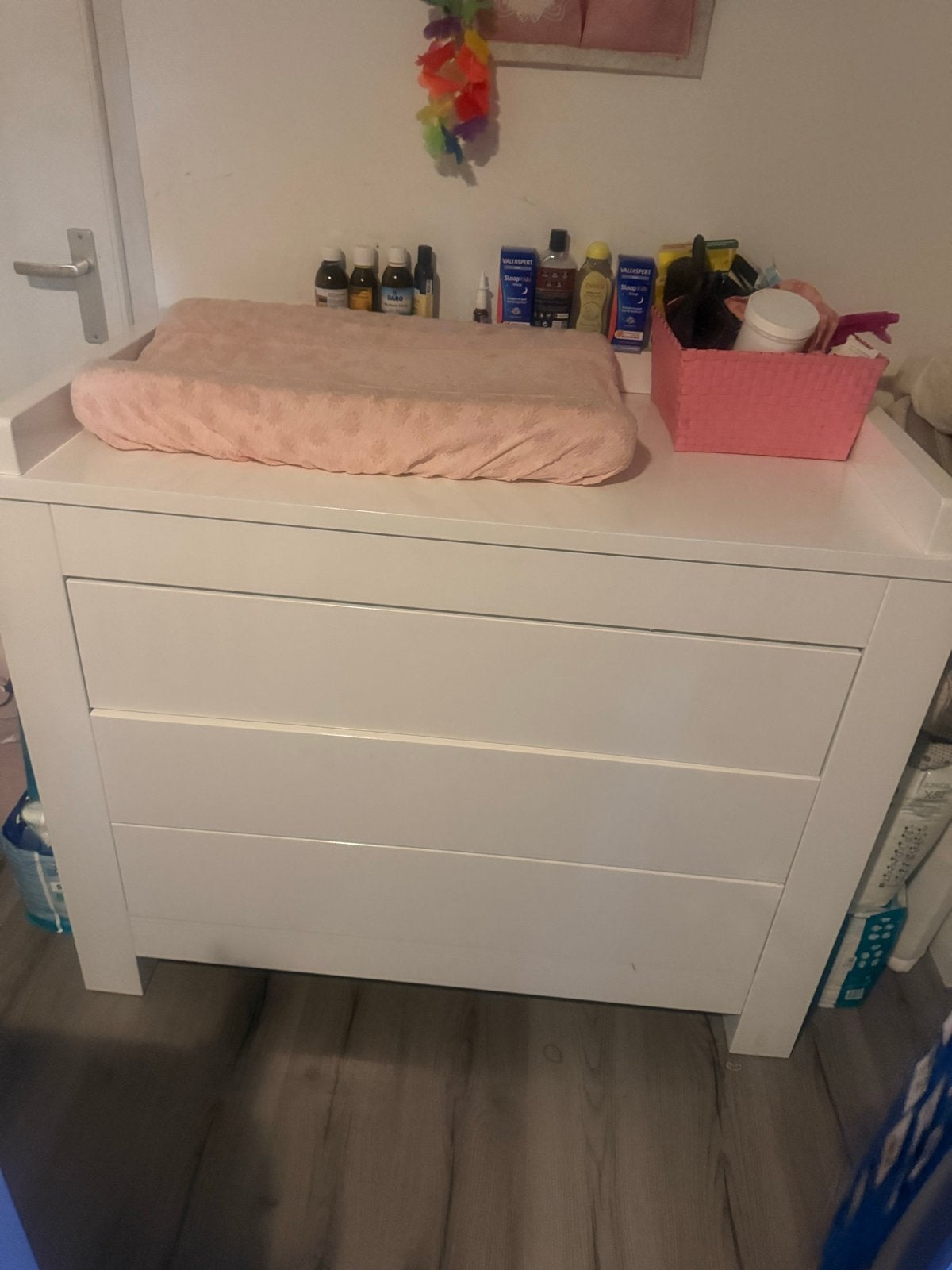 Witte commode en klerenkast, Kinderen en Baby's, Kinderkamer | Commodes en Kasten, Ophalen, Gebruikt, 50 tot 70 cm, 75 tot 100 cm