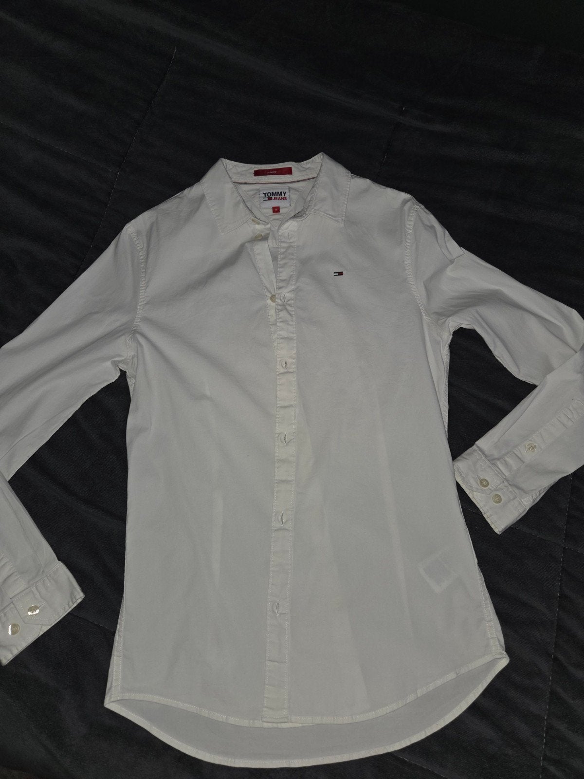 Tommy Jeans Slim Fit overhemd maat M, Maat 38/40 (M), Wit, Ophalen of Verzenden, Zo goed als nieuw