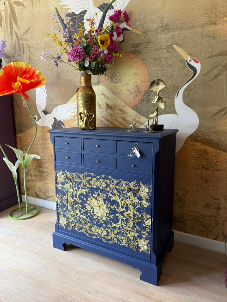 Unieke kast met gouden details, gerestylde vintage kast, Ophalen, Gebruikt, Info@wouwwwbyjanou.nl, Wouwww by Janou