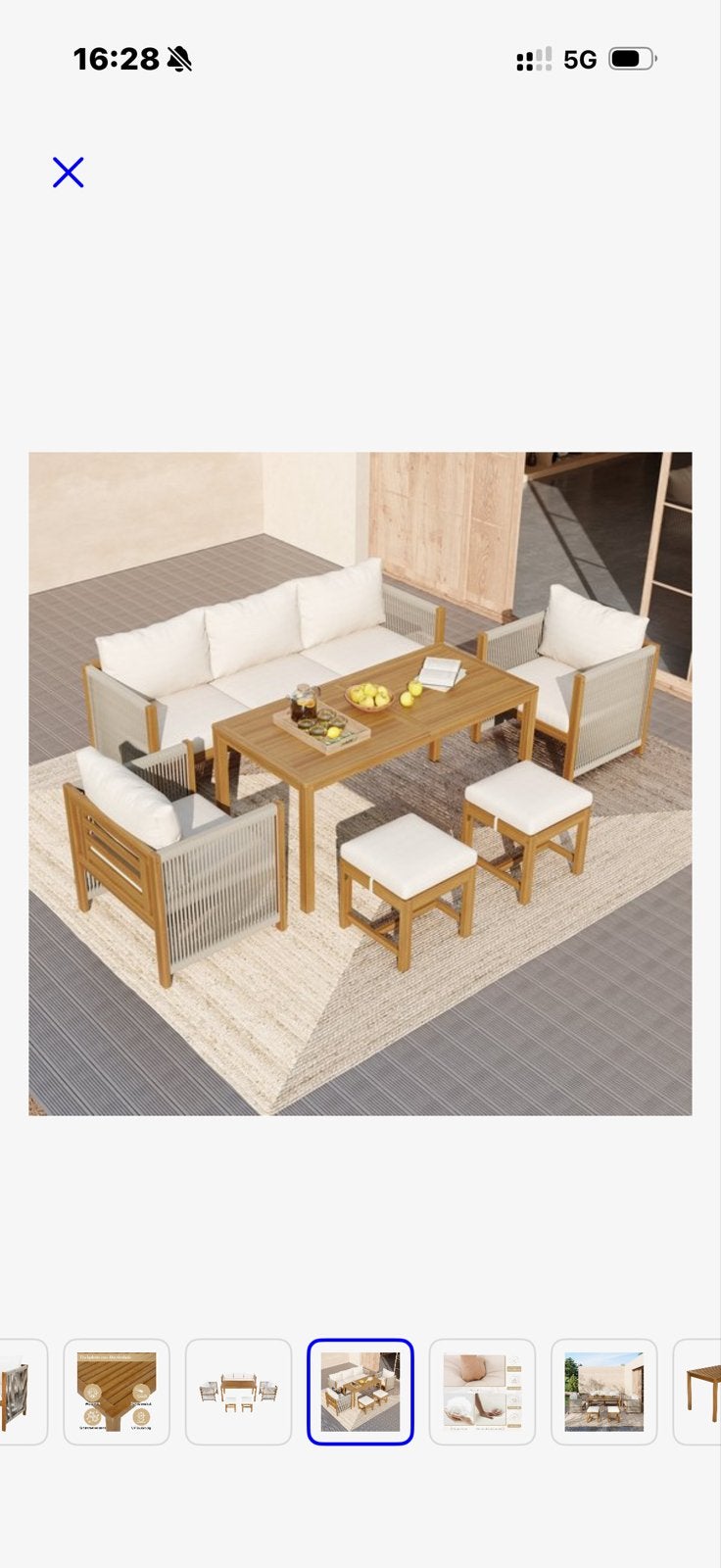 Zo goed als nieuwe Gutent Dining Loungeset - 6-delig, Tuin en Terras, Tuinsets en Loungesets, Ophalen, Zo goed als nieuw, Loungeset
