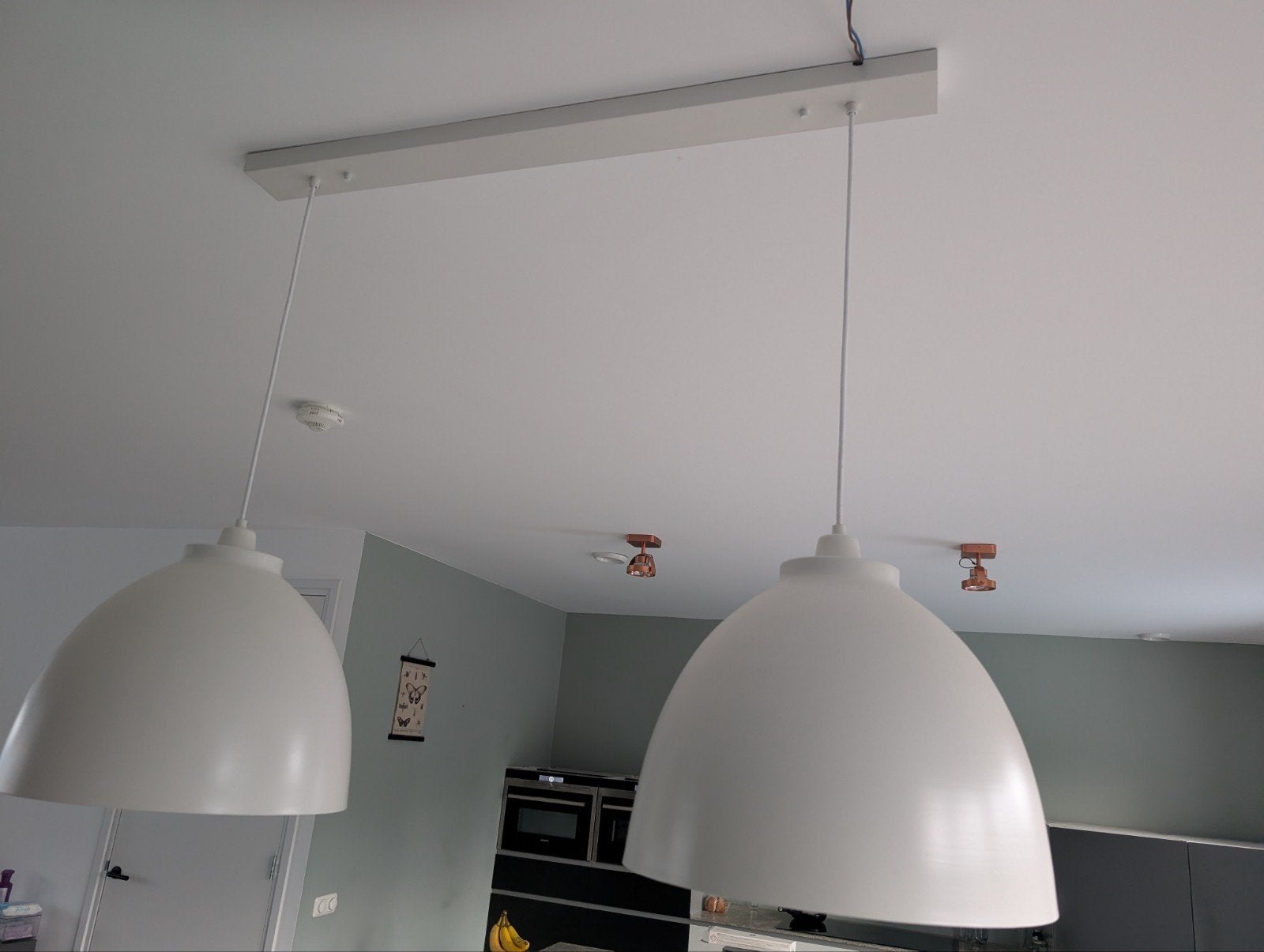 Zuiver witte hanglampen - Set van 2, Ophalen, Gebruikt, E27 (groot), Metaal