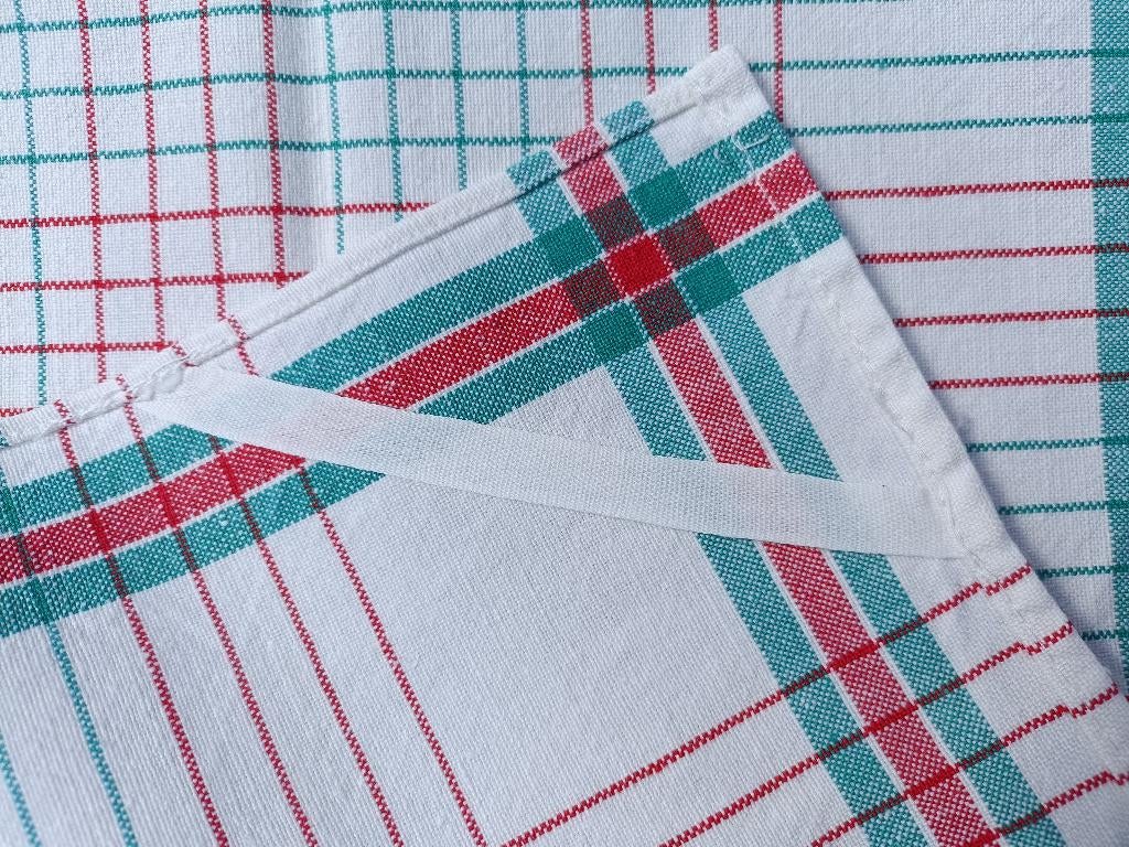 2 Vintage NIEUWE katoen theedoek keukendoek 65 x 65 cm (N47), Ophalen of Verzenden, Nieuw, Theedoek of Handdoek