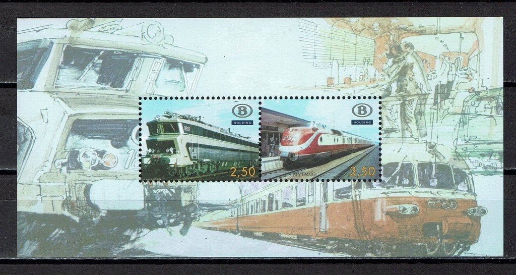 postzegels België treinen TEE  (2007), Orginele gom, Ophalen of Verzenden, Zonder stempel, Postfris