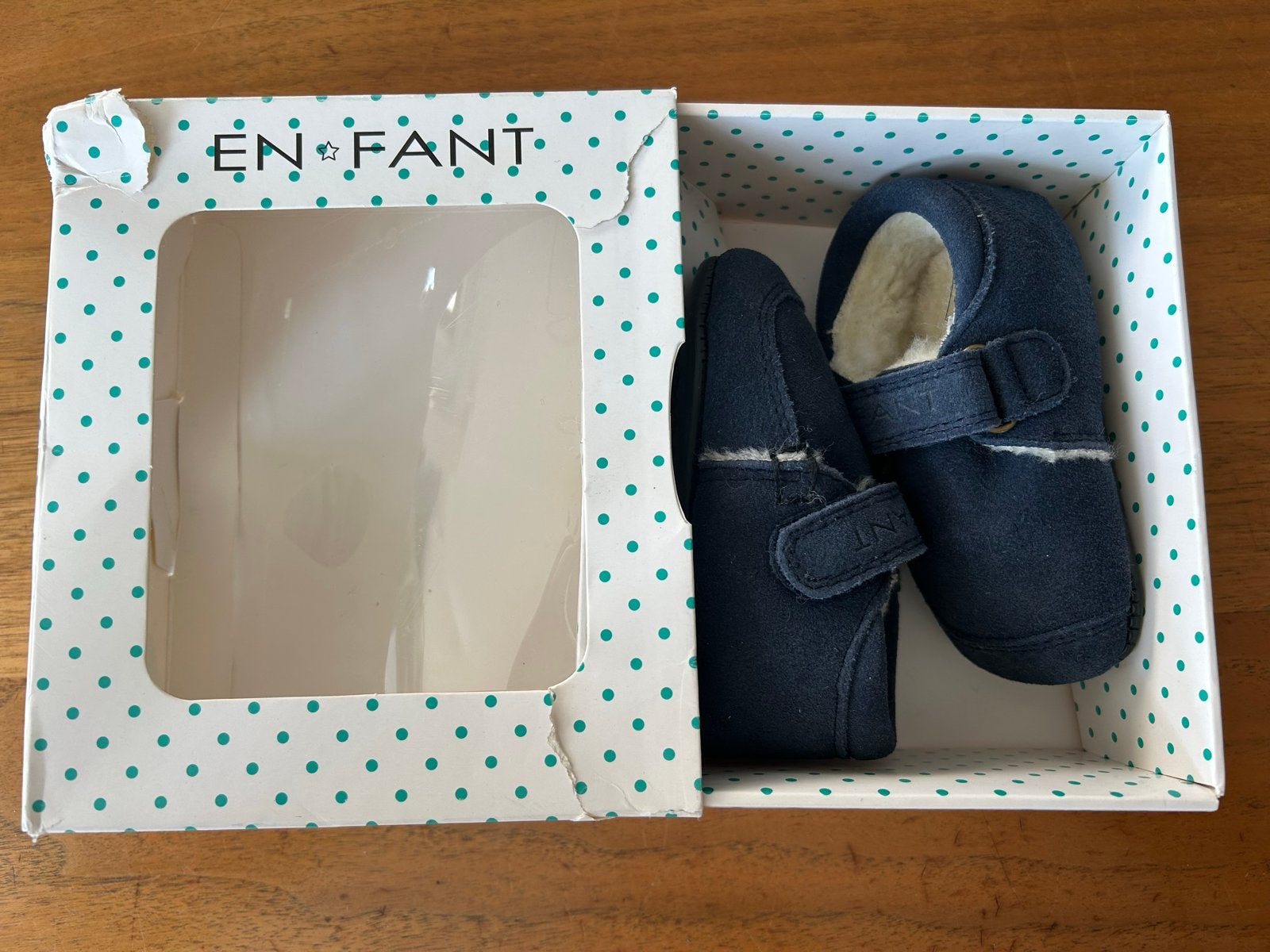 Nieuwe EN FANT babyslofjes maat 18 - marineblauw, Ophalen of Verzenden, Nieuw, Jongetje of Meisje, Slofjes