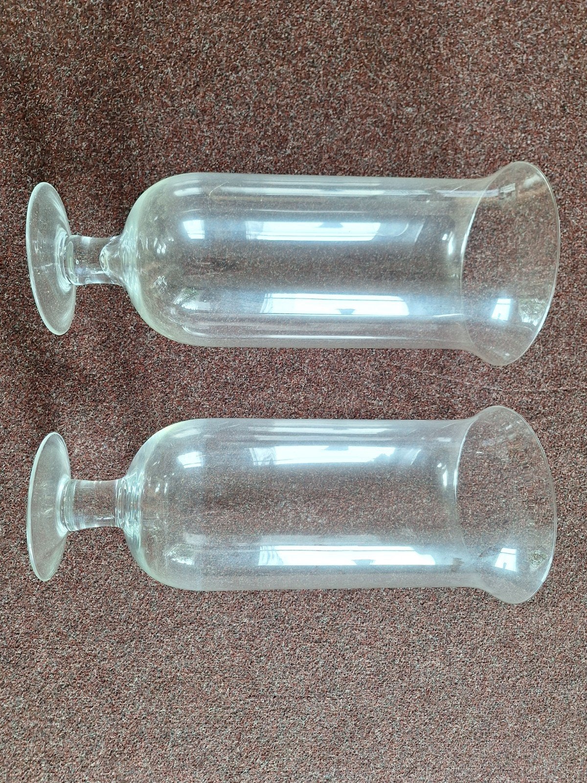2 Grote Glazen Vazen - 60 cm hoog, 27 cm diameter, Ophalen