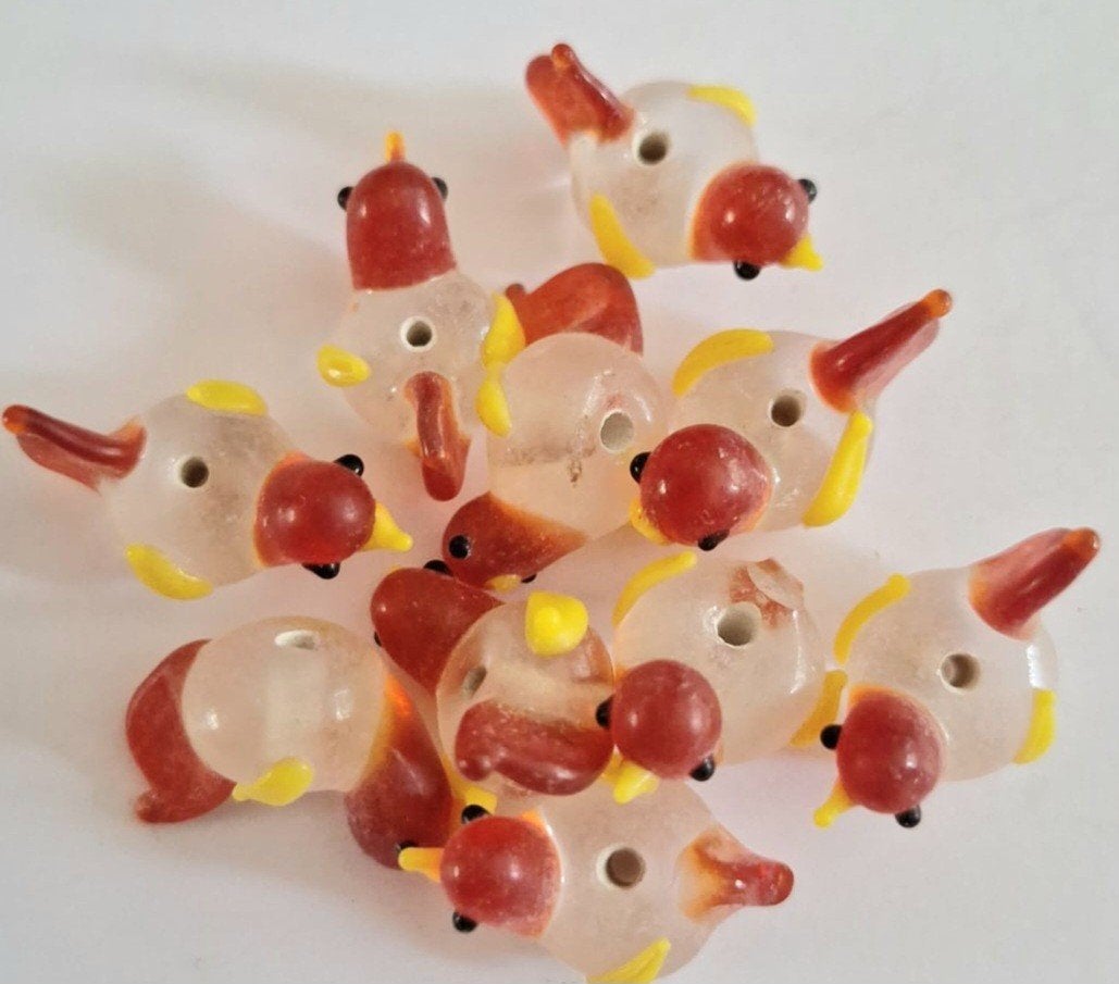 SALE partij 10x handgemaakte murano glas kraal vogel 21x15, Verzenden, Nieuw, Kraal