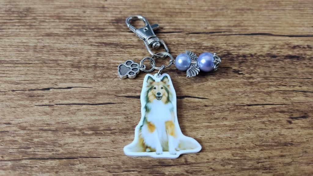 Tas/Sleutelhanger Collie met beschermengeltje, Verzenden, Nieuw, Overige kleuren, Handtas