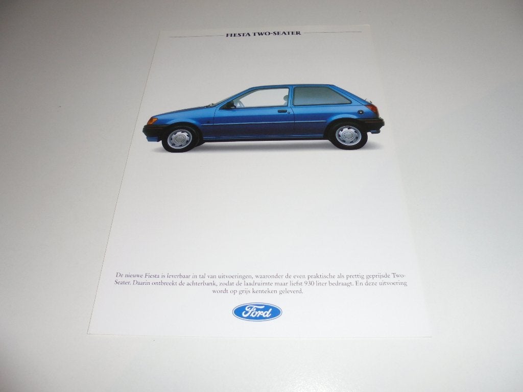 leaflet Ford Fiesta Van  1990, Ophalen of Verzenden, Nieuw, Ford