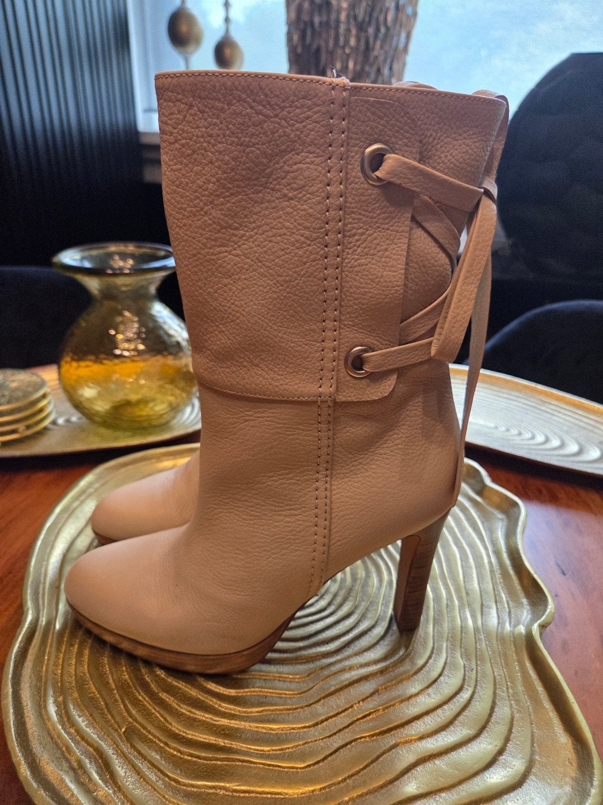 Exclusieve Frida kalfsleren laarsjes - Nieuw en ongedragen, Ophalen of Verzenden, Nieuw, Beige