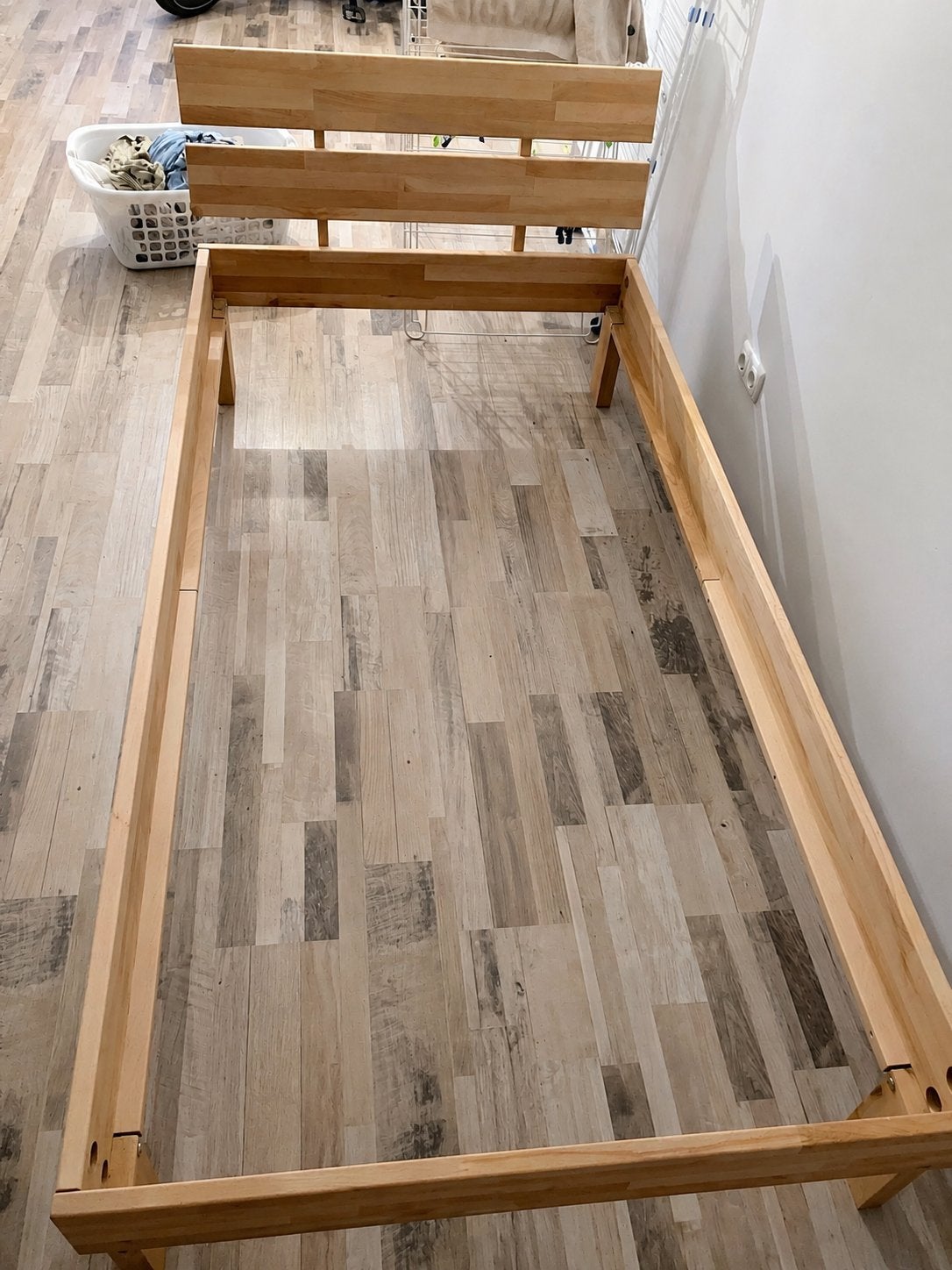 Organisch houten bedframe 100x200 gifvrij!!!! Speciaal, Huis en Inrichting, Slaapkamer | Bedden, Ophalen, Zo goed als nieuw, Tweepersoons